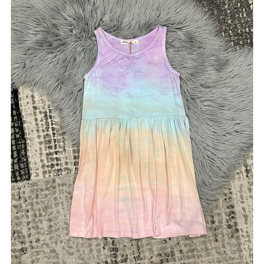 Fairwell Girls Purple Multicolor Tie Dye Dancer Dress Size‎ 12Y ($64)